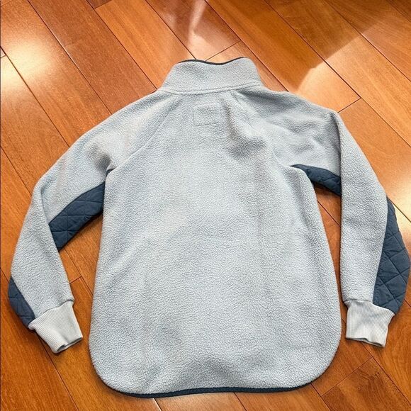 Abercrombie & Fitch Blue Snap-Front Fleece Quilt Chest Panel Tunic Size S - Picture 6 of 12